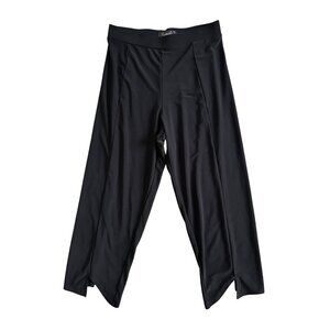 Sympli Womens Sz 4 Black Cropped Pants With Slit Hem Made In Canada